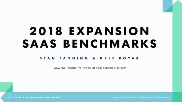 2018 Expansion SaaS Benchmarks