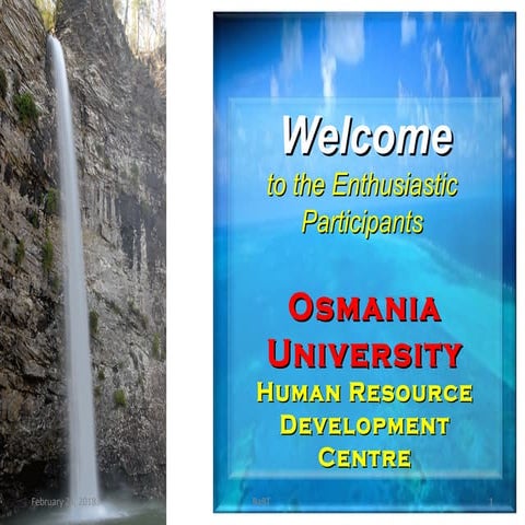 2018 Feb 24   [vx6r] - Becoming a Better Teacher - Orientation Programme for the Faculty, Osmania University Human Resource Development Centre, [ Please download and view to appreciate better the animation aspects ] 