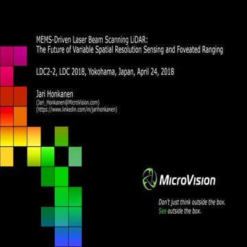 MEMS-Driven Laser Beam Scanning LiDAR:  The Future of Variable Spatial Resolu...