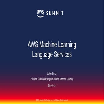 AWS Machine Learning Language Services (May 2018)