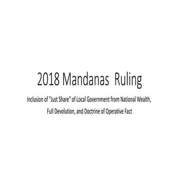 2018 Mandanas Ruling