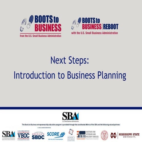From Boots To Business - Introduction to Business Planning