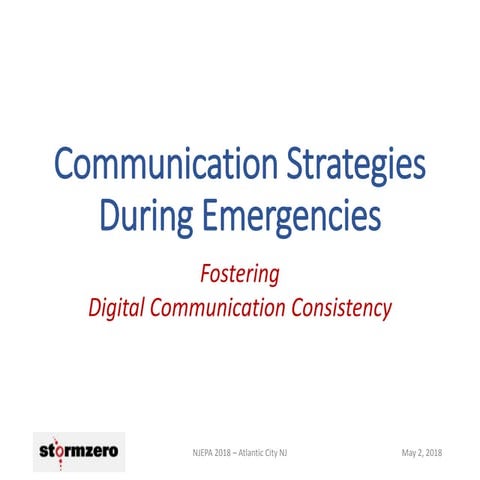 Emergency Communication & Sustainability