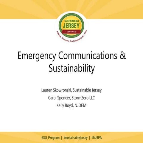 2018 NJEPA Emergency Communications & Sustainability