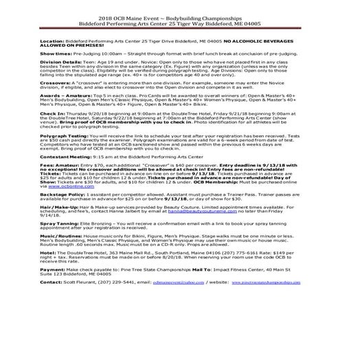 2018 OCB Maine Event Registration Form