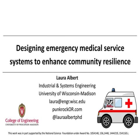 Designing emergency medical service systems to enhance community resilience 