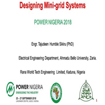 2018 power nigeria conference workshop slides mini grid | PPT