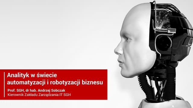 Analityk i architekt w czasach automatyzacji i robotyzacji biznesu