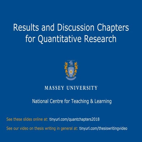 Writing results and discussion chapters for quantitative research