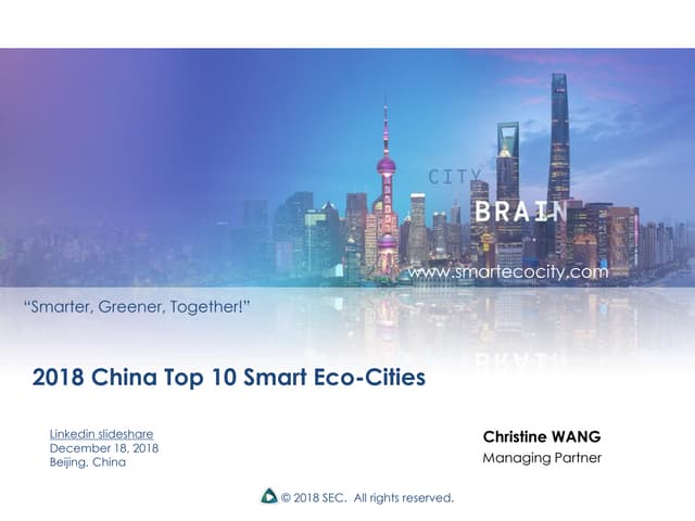 2018 China Smart City Ranking - Top 10 Smart Eco-Cities