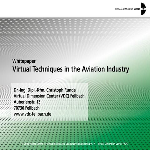 Virtual Techniques in the Aviation Industry: VDC-Whitepaper
