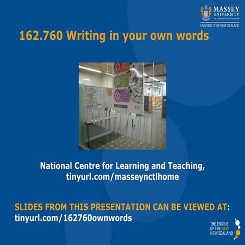 Writing in your own words