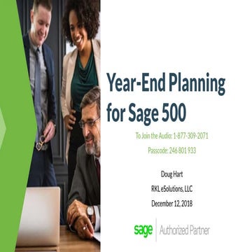 2018 year end planning for Sage 500