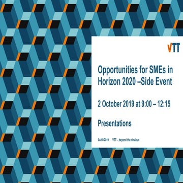2019-10-02_presentations_Opportunities for SMEs in Horizon2020_Side_Event