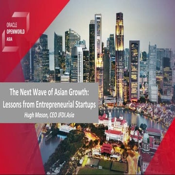 The Next Wave of Asian Growth: Lessons from Entrepreneurial Startups