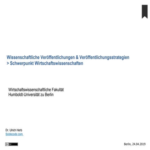 Wissenschaftliche Veröffentlichungen & Veröffentlichungsstrategien > Schwerpunkt Wirtschaftswissenschaften 