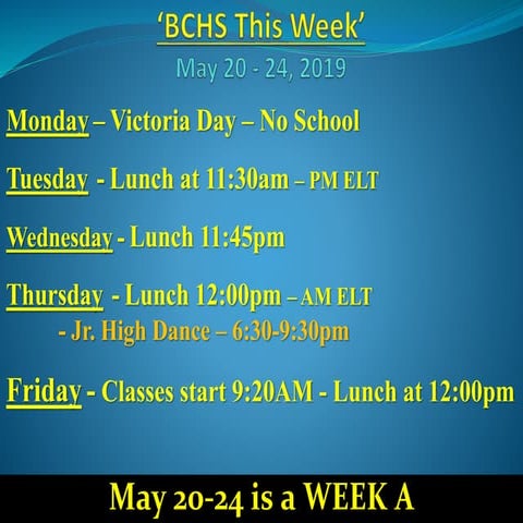 2019-05-20 bchs announcements