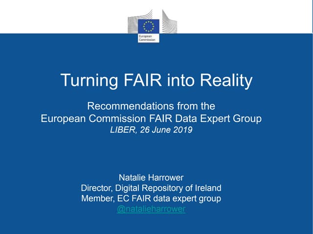 Turning FAIR into Reality - Role for Libraries 