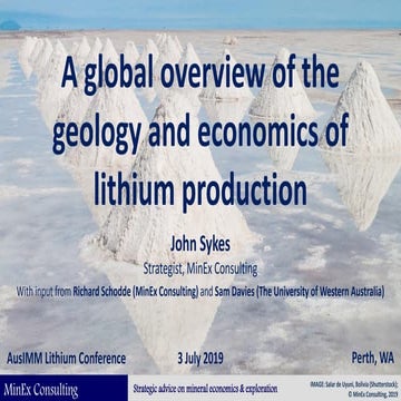 A global overview of the geology and economics of lithium production