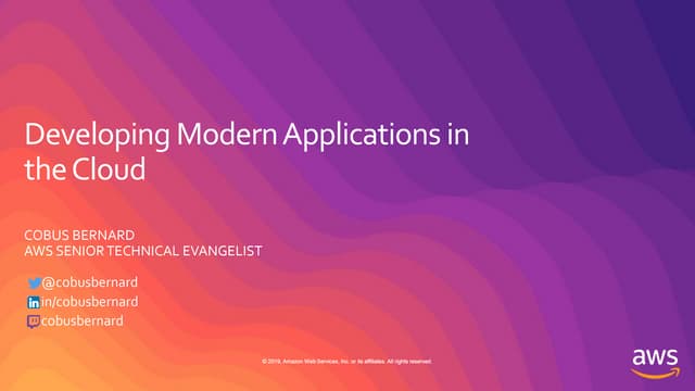 DevConZM - Modern Applications Development in the Cloud