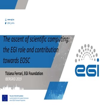 The ascent of scientific computing: the EGI role and contribution towards the...