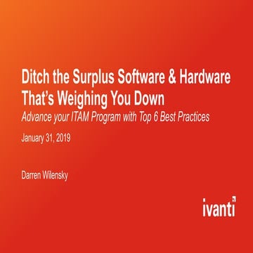 Ditch the Surplus Software and Hardware Spend that's Weighing you Down
