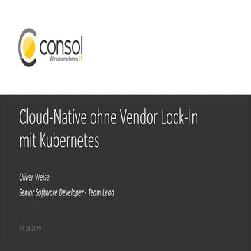 Cloud-Native ohne Vendor Lock-in mit Kubernetes