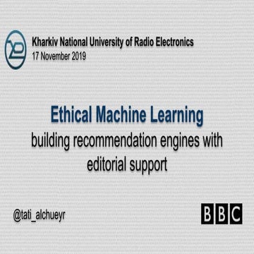 Responsible Machine Learning at the BBC