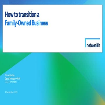 How to transition a family-owned business