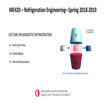 Introduction to Magnetic Refrigeration