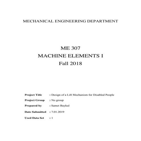 Design of a Lift Mechanism for Disabled People