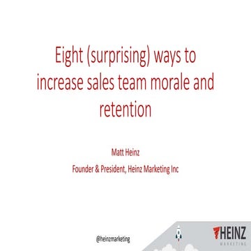 Eight (surprising) ways to increase sales team morale and retention