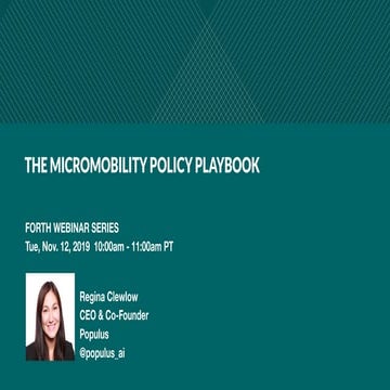 The Micromobility Policy Playbook by Regina Clewlow
