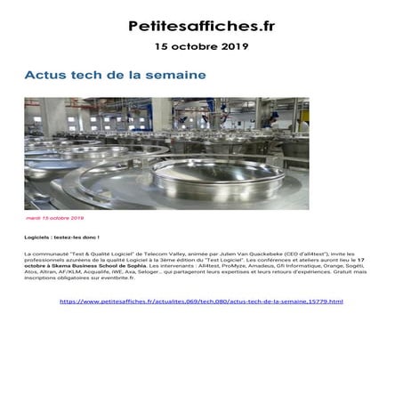 Revue de presse Telecom Valley - Octobre 2019