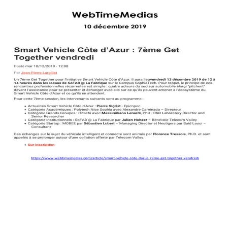 Revue de presse Telecom Valley - Décembre 2019