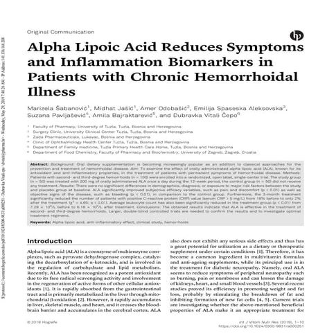 2019. alpha lipoic acid reduces... | PDF