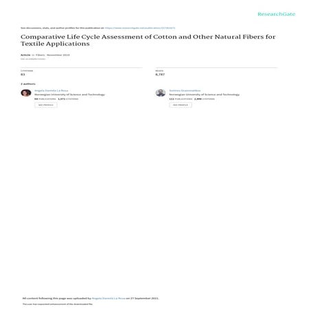 Comparative life cycle assessment of cotton and other natural fibers ...