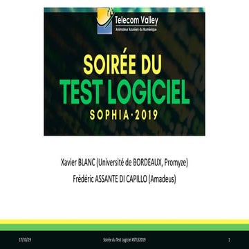 Tests exploratoires & IA - BLANC ASSANTE DI CAPILLO - Promyze Amadeus - Soirée du Test Logiciel Sophia 2019