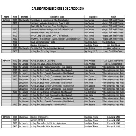 2019 calendario febrero