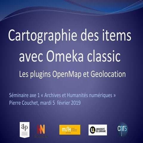 Cartographie des items avec Omeka Classic | PDF