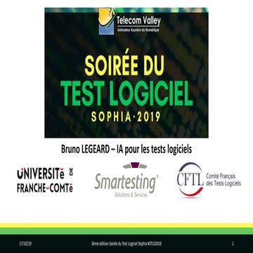 IA pour les tests logiciels - LEGEARD - Smartesting Université Franche Comté- Soirée du Test Logiciel Sophia 2019
