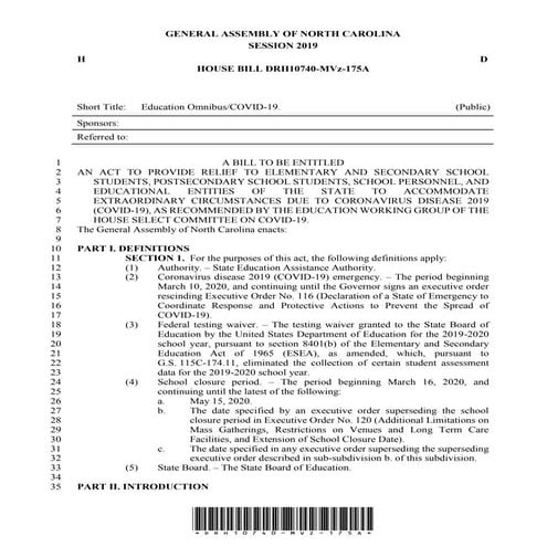 House education working group omnibus bill