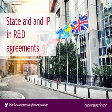 State aid and IP in R&D agreements, March 2019 