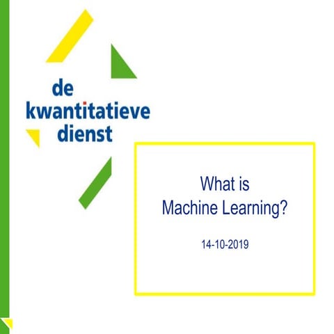 Oct2019 - What is machine learning?