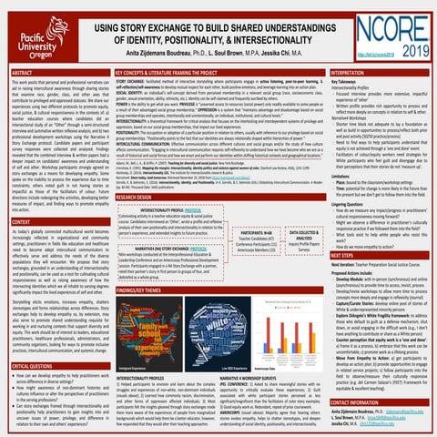 Using story exchange to build shared understandings of identity, positionality, & intersectionality