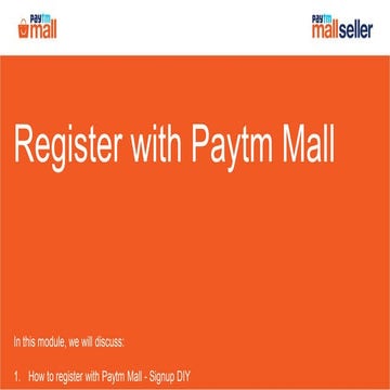 Register with Paytm Mall