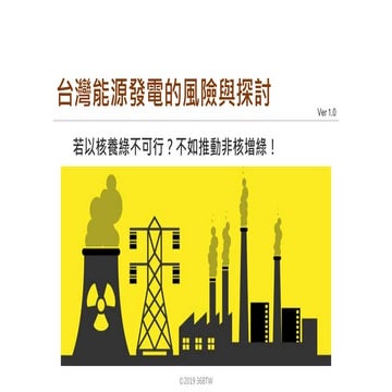 台灣能源發電的風險與探討─若以核養綠不可行？不如推動非核增綠！