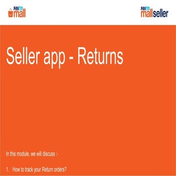 Seller app - Returns | PDF