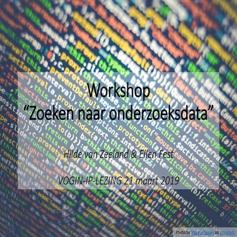 Zoeken naar onderzoeksdata