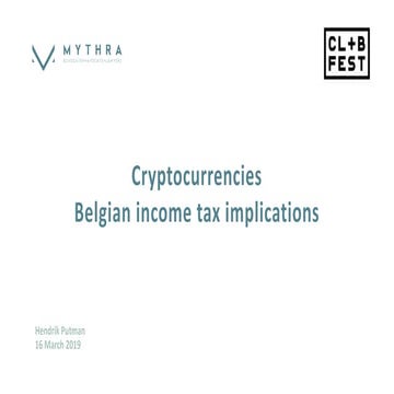 20190316 - CLBFest - Cryptocurrencies and tax - Hendrik Putman